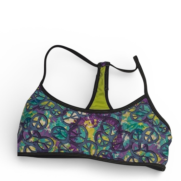 Victoria's Secret Other - Joe Boxer | Peace Sign Racerback Bikini Bra Padding Support Hippie Coachella M